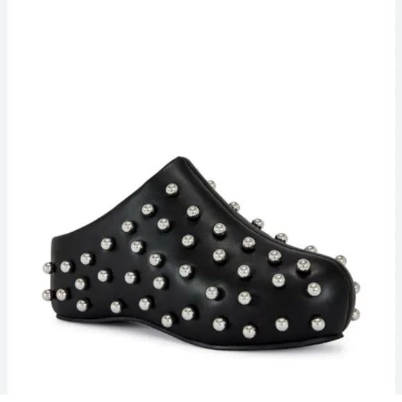 Azalea Wang Shoes - Black Studded Women's Slip-On Slippers
